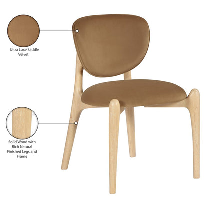 Velora Saddle Velvet Performance Fabric Upholstered Dining Chair, Set of 2