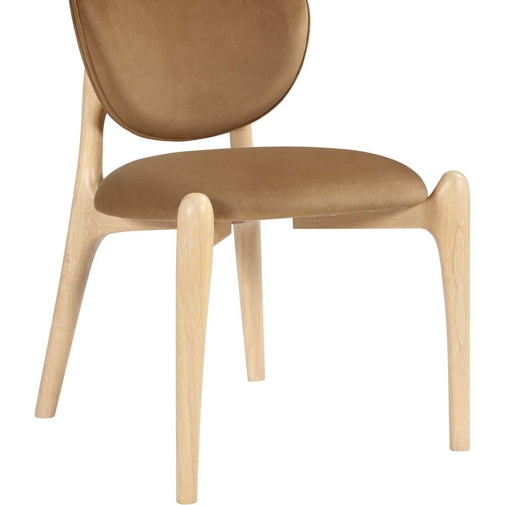 Velora Saddle Velvet Performance Fabric Upholstered Dining Chair, Set of 2