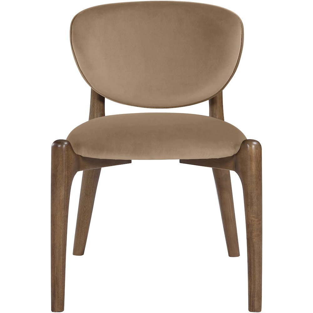 Velora Beige Velvet Performance Fabric Upholstered Dining Chair, Set of 2