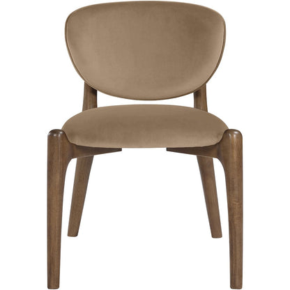 Velora Beige Velvet Performance Fabric Upholstered Dining Chair, Set of 2