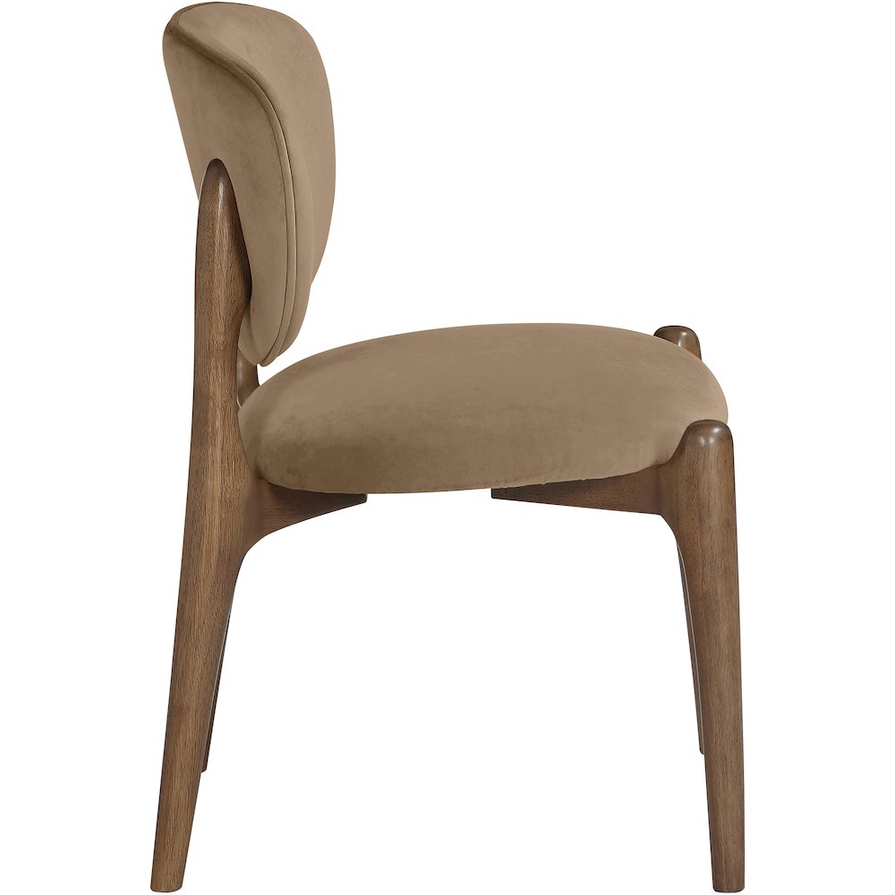 Velora Beige Velvet Performance Fabric Upholstered Dining Chair, Set of 2