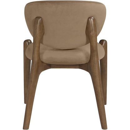 Velora Beige Velvet Performance Fabric Upholstered Dining Chair, Set of 2