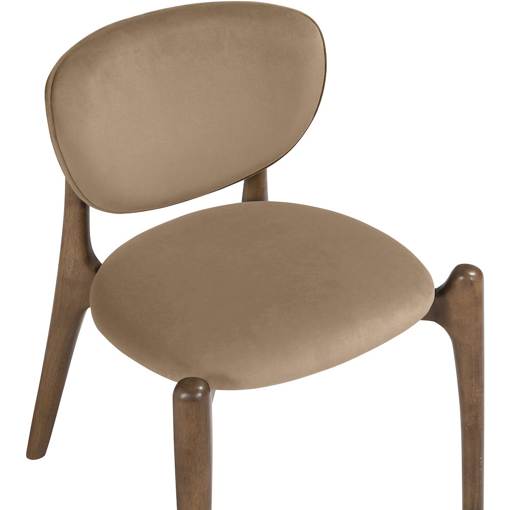 Velora Beige Velvet Performance Fabric Upholstered Dining Chair, Set of 2