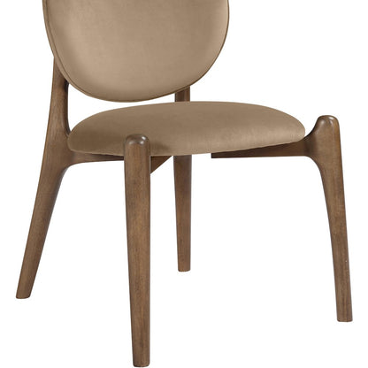 Velora Beige Velvet Performance Fabric Upholstered Dining Chair, Set of 2