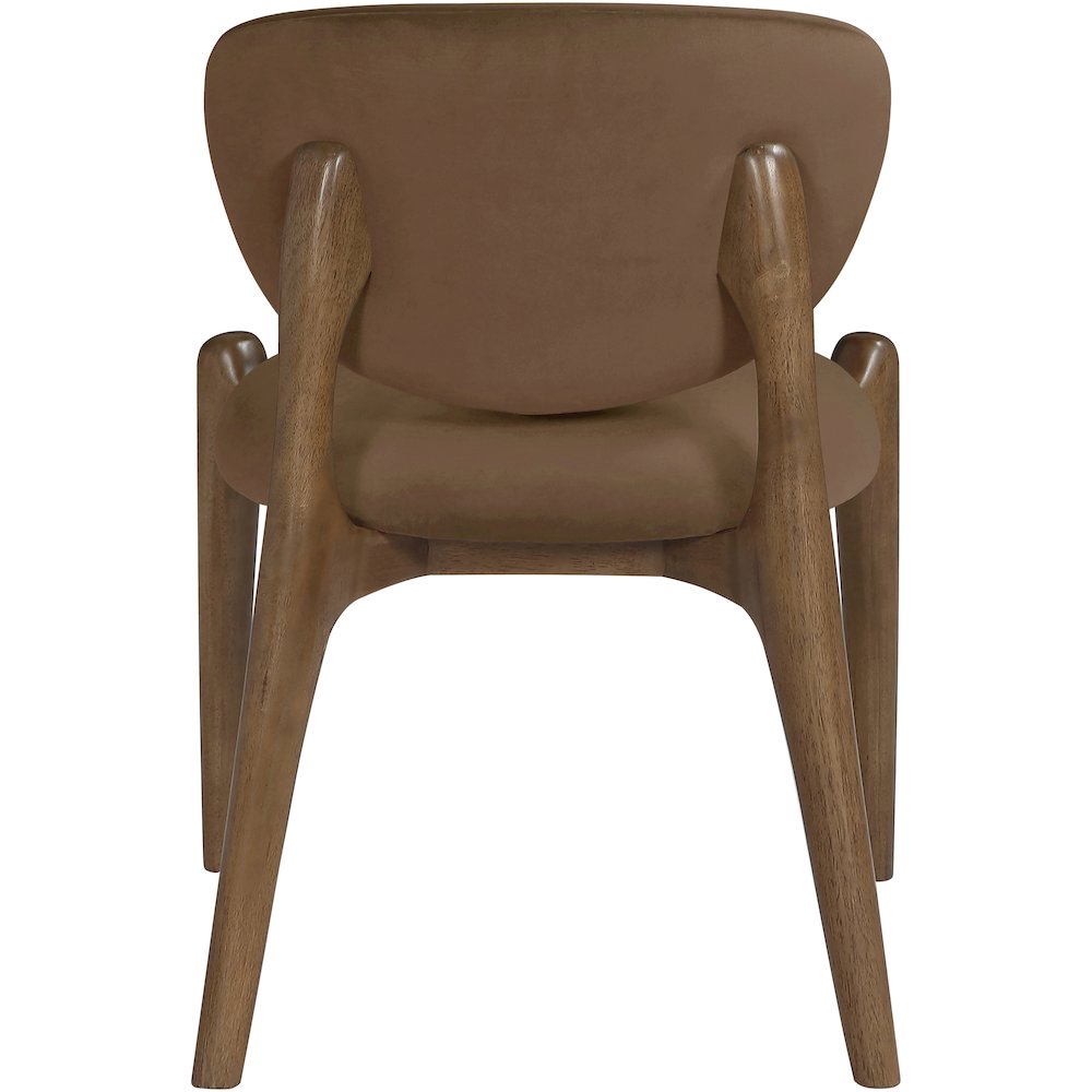 Velora Brown Velvet Performance Fabric Upholstered Dining Chair, Set of 2