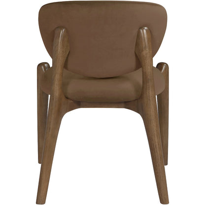 Velora Brown Velvet Performance Fabric Upholstered Dining Chair, Set of 2