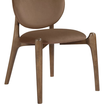 Velora Brown Velvet Performance Fabric Upholstered Dining Chair, Set of 2