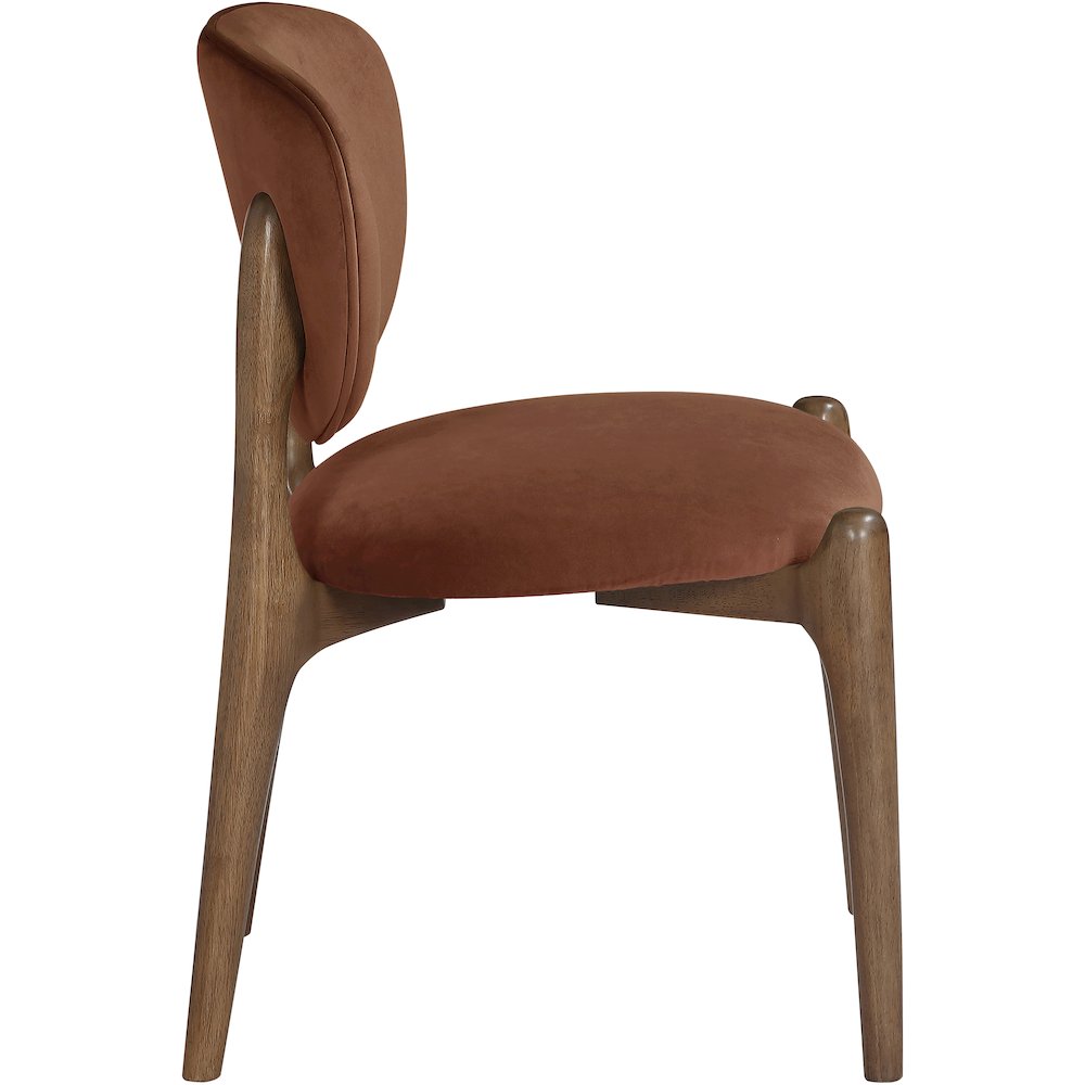 Velora Cognac Velvet Performance Fabric Upholstered Dining Chair, Set of 2