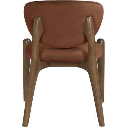 Velora Cognac Velvet Performance Fabric Upholstered Dining Chair, Set of 2