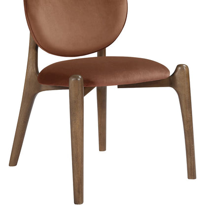 Velora Cognac Velvet Performance Fabric Upholstered Dining Chair, Set of 2
