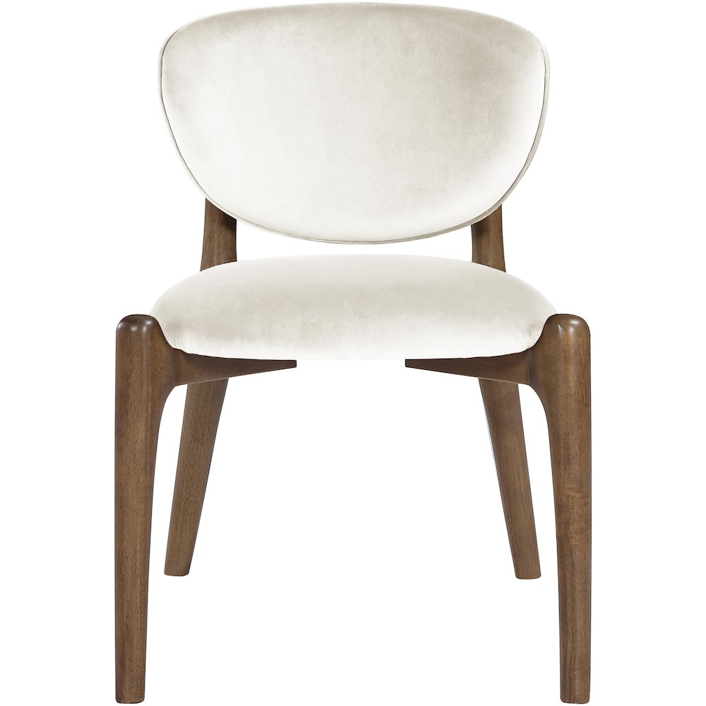 Velora Cream Velvet Performance Fabric Upholstered Dining Chair, Set of 2