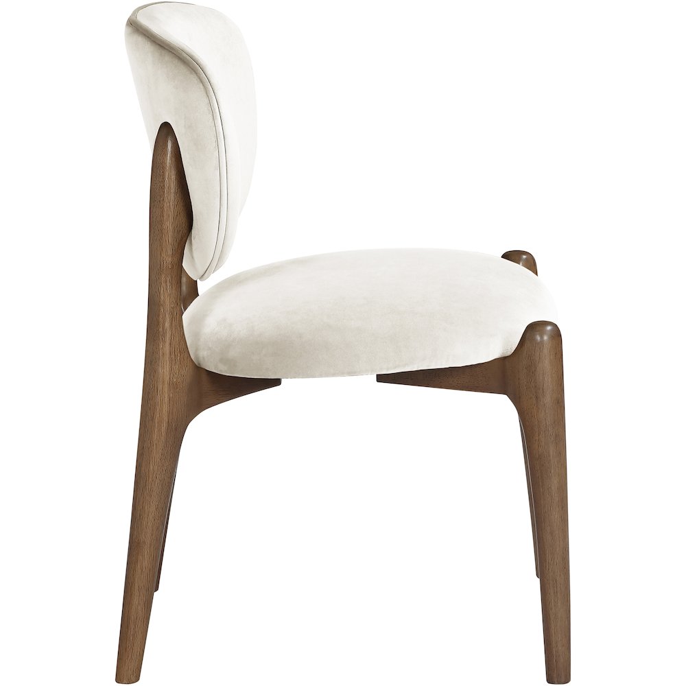 Velora Cream Velvet Performance Fabric Upholstered Dining Chair, Set of 2