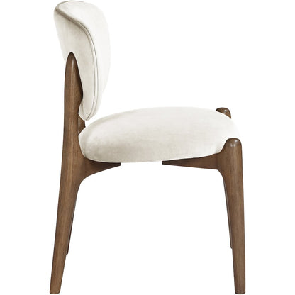 Velora Cream Velvet Performance Fabric Upholstered Dining Chair, Set of 2