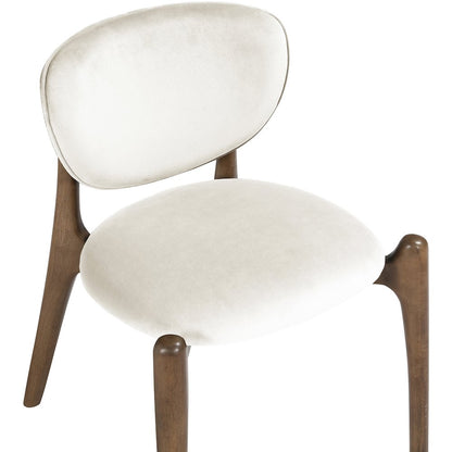 Velora Cream Velvet Performance Fabric Upholstered Dining Chair, Set of 2