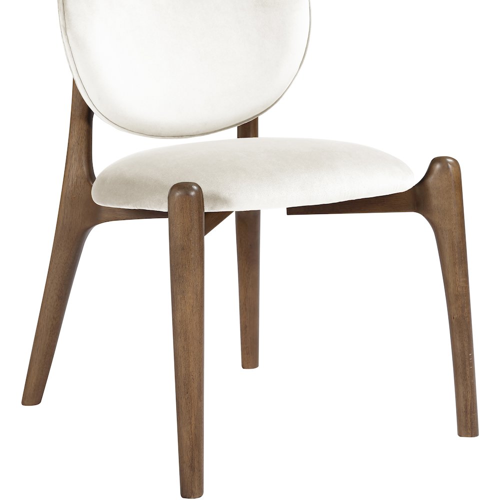 Velora Cream Velvet Performance Fabric Upholstered Dining Chair, Set of 2