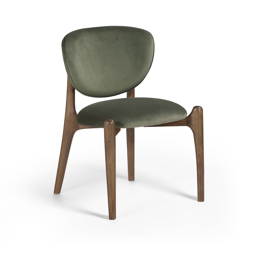 Velora Green Velvet Performance Fabric Upholstered Dining Chair, Set of 2