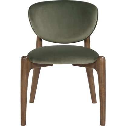 Velora Green Velvet Performance Fabric Upholstered Dining Chair, Set of 2