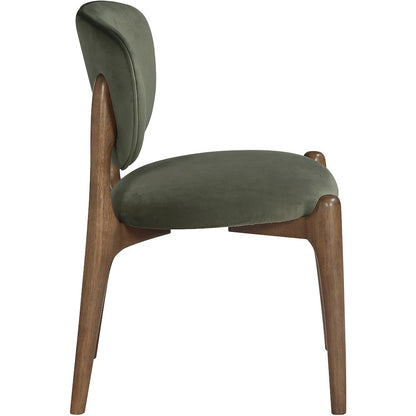 Velora Green Velvet Performance Fabric Upholstered Dining Chair, Set of 2