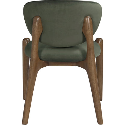Velora Green Velvet Performance Fabric Upholstered Dining Chair, Set of 2