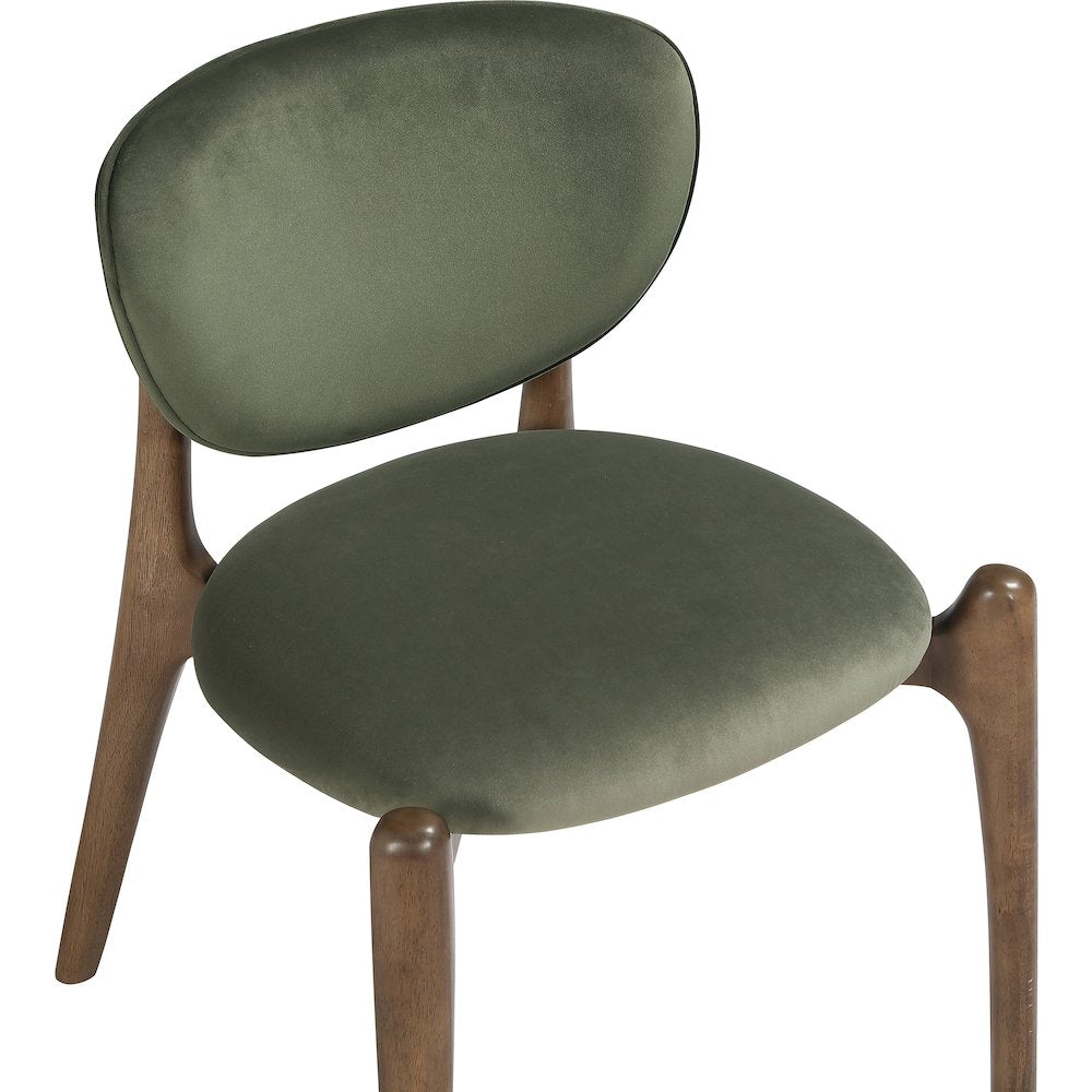 Velora Green Velvet Performance Fabric Upholstered Dining Chair, Set of 2