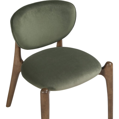 Velora Green Velvet Performance Fabric Upholstered Dining Chair, Set of 2