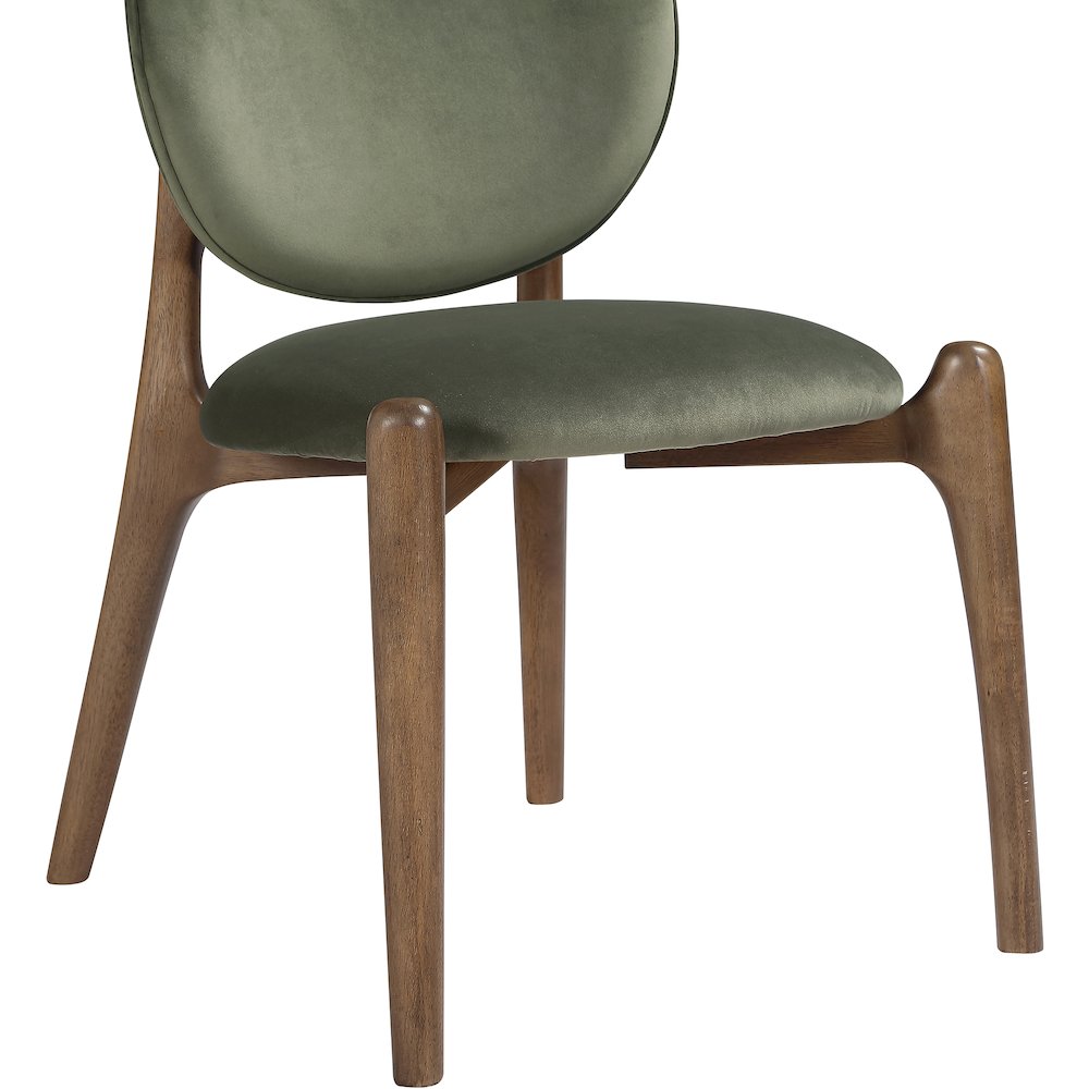 Velora Green Velvet Performance Fabric Upholstered Dining Chair, Set of 2