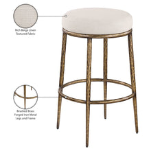 Ferro Beige Performance Fabric Upholstered Bar Stool