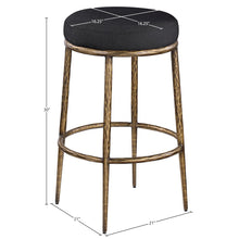 Ferro Black Performance Fabric Upholstered Bar Stool