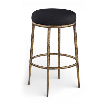 Ferro Black Performance Fabric Upholstered Bar Stool