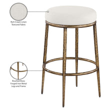 Ferro Cream Performance Fabric Upholstered Bar Stool