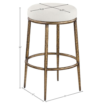Ferro Cream Performance Fabric Upholstered Bar Stool