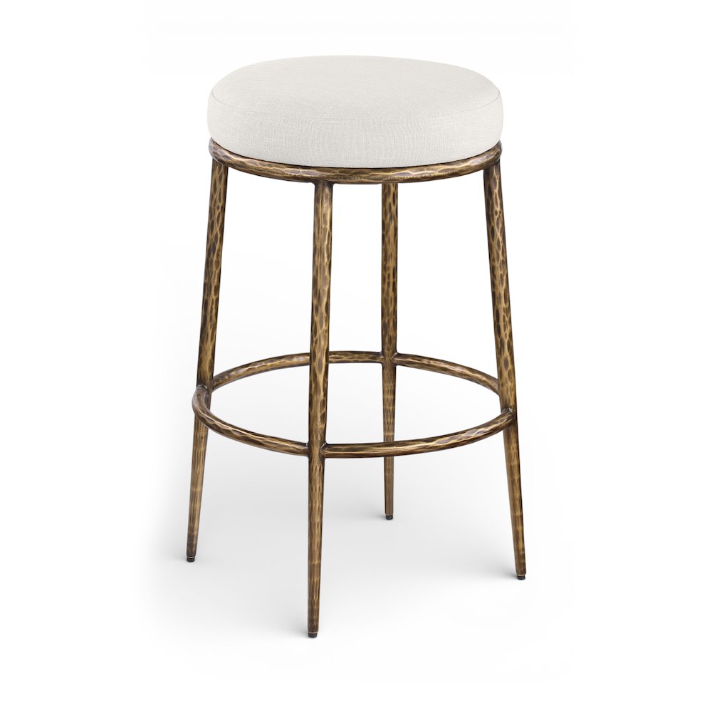 Ferro Cream Performance Fabric Upholstered Bar Stool