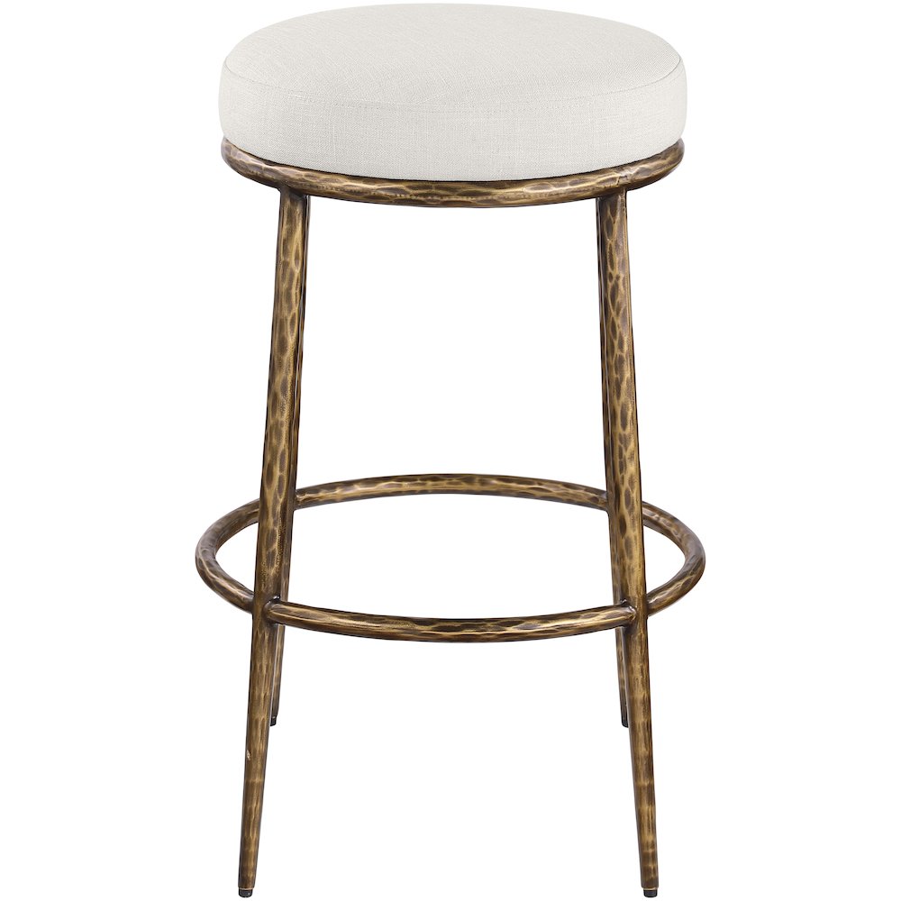 Ferro Cream Performance Fabric Upholstered Bar Stool