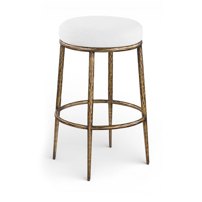 Ferro White Performance Fabric Upholstered Bar Stool