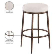 Ferro Beige Performance Fabric Upholstered Bar Stool