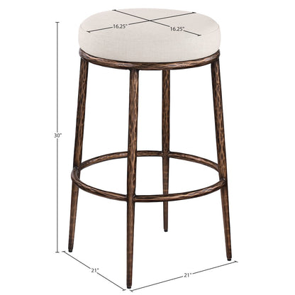 Ferro Beige Performance Fabric Upholstered Bar Stool