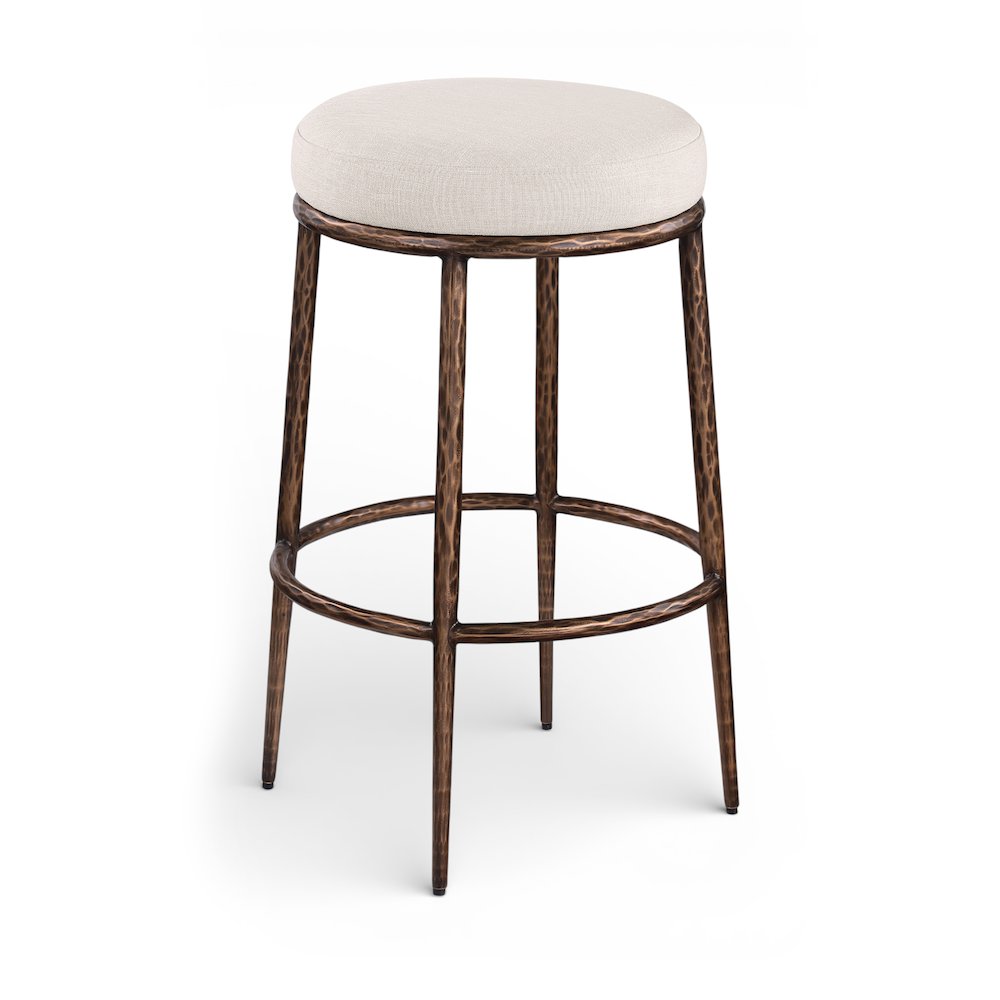 Ferro Beige Performance Fabric Upholstered Bar Stool