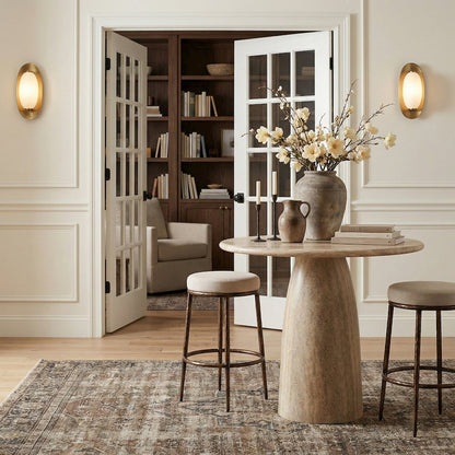 Ferro Beige Performance Fabric Upholstered Bar Stool