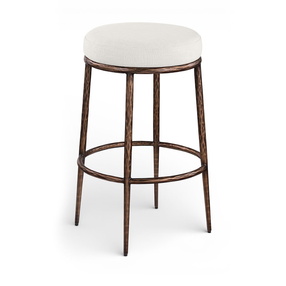Ferro Cream Performance Fabric Upholstered Bar Stool