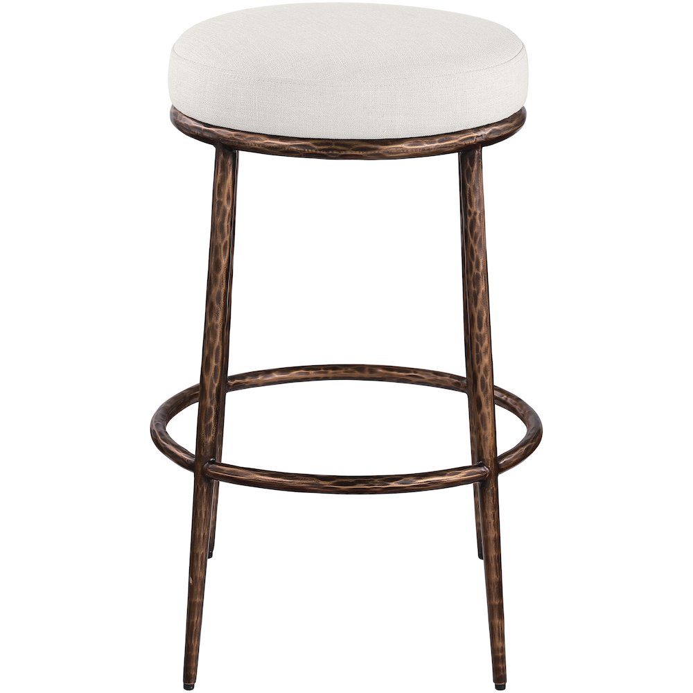Ferro Cream Performance Fabric Upholstered Bar Stool