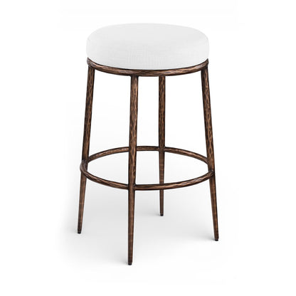 Ferro White Performance Fabric Upholstered Bar Stool