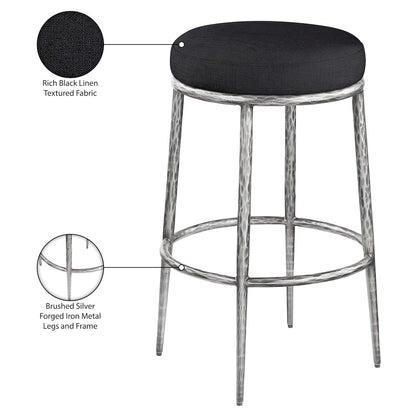 Ferro Black Performance Fabric Upholstered Bar Stool