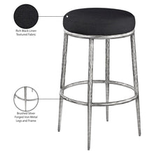 Ferro Black Performance Fabric Upholstered Bar Stool