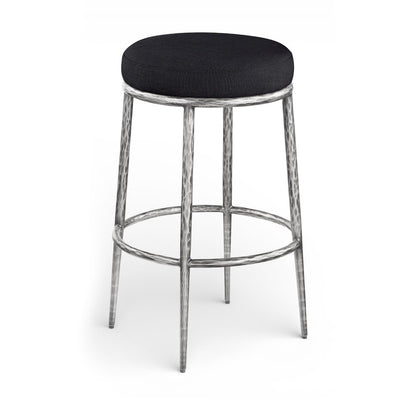 Ferro Black Performance Fabric Upholstered Bar Stool