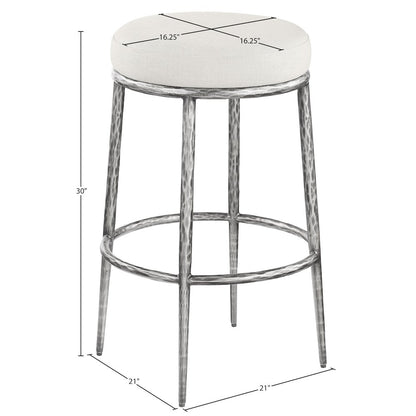 Ferro Cream Performance Fabric Upholstered Bar Stool