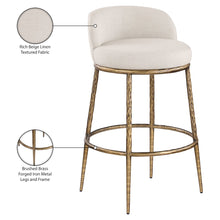 Ferro Beige Performance Fabric Upholstered Bar Stool