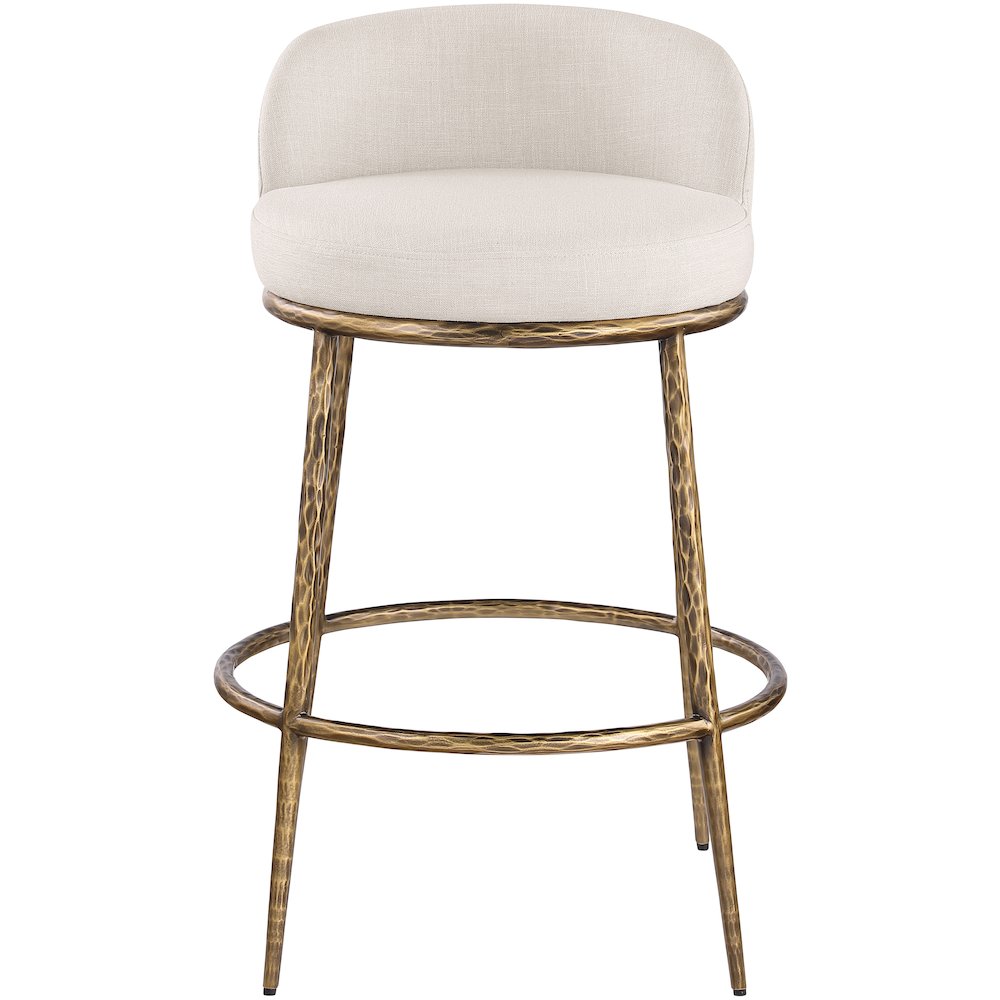 Ferro Beige Performance Fabric Upholstered Bar Stool