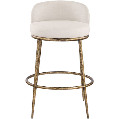 Ferro Beige Performance Fabric Upholstered Bar Stool