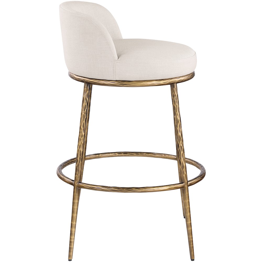 Ferro Beige Performance Fabric Upholstered Bar Stool