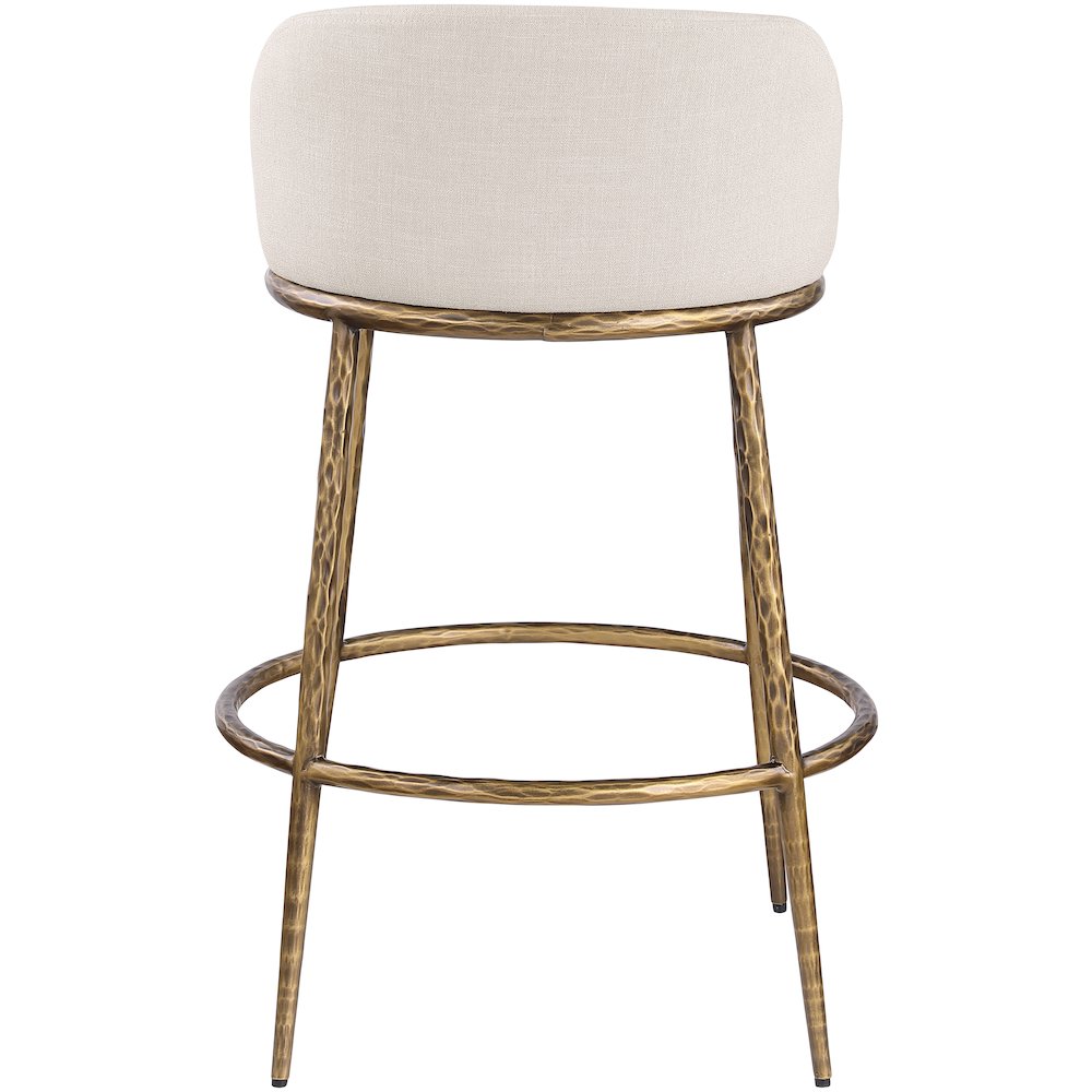 Ferro Beige Performance Fabric Upholstered Bar Stool